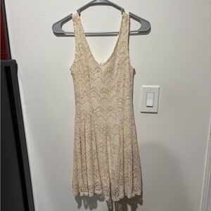 Bar III Cream Lace Mini Dress